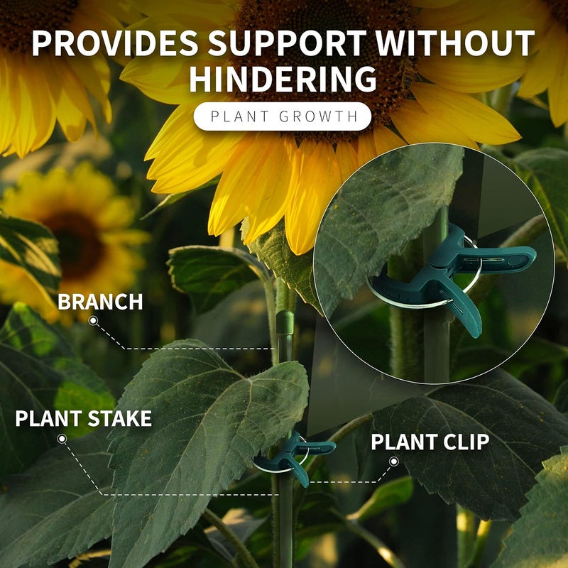 Ram-Pro 20 Piece Green Gentle Gardening Plant & Flower Lever Loop Gripper Clips, Tool for Supporting or Straightening Plant Stems, Stalks, and Vines, Garden Clips - Image 5