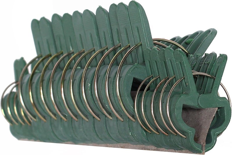 Ram-Pro 20 Piece Green Gentle Gardening Plant & Flower Lever Loop Gripper Clips, Tool for Supporting or Straightening Plant Stems, Stalks, and Vines, Garden Clips - Image 1