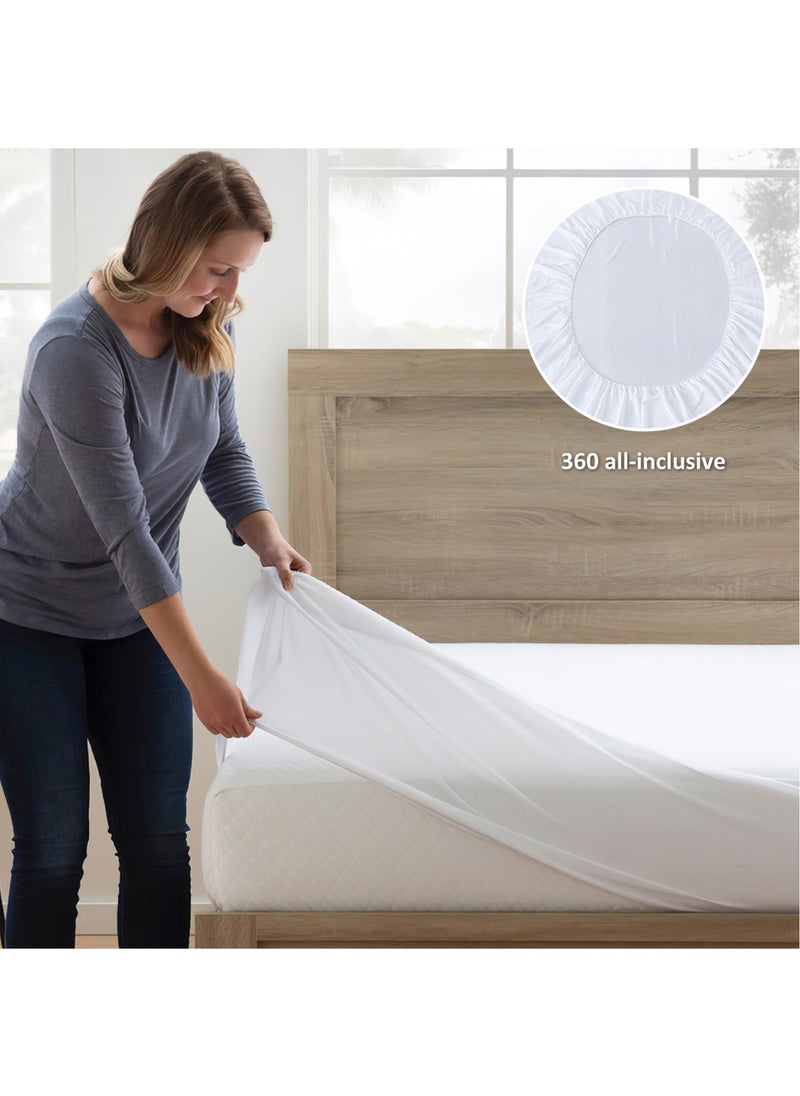 Waterproof Mattress Protector, Soft Breathable Noiseless Mattress Pad Cover, Bed Cover Deep Pocket for 5-26cm Pad, Skin-Friendly Machine Washable Vinyl Free for Pets Kids Adults(180x200cm) - pzsku/ZE09B076983D964EB345EZ/45/_/1721113762/3c1e9171-4101-4027-ba8c-d10db5dd02e5