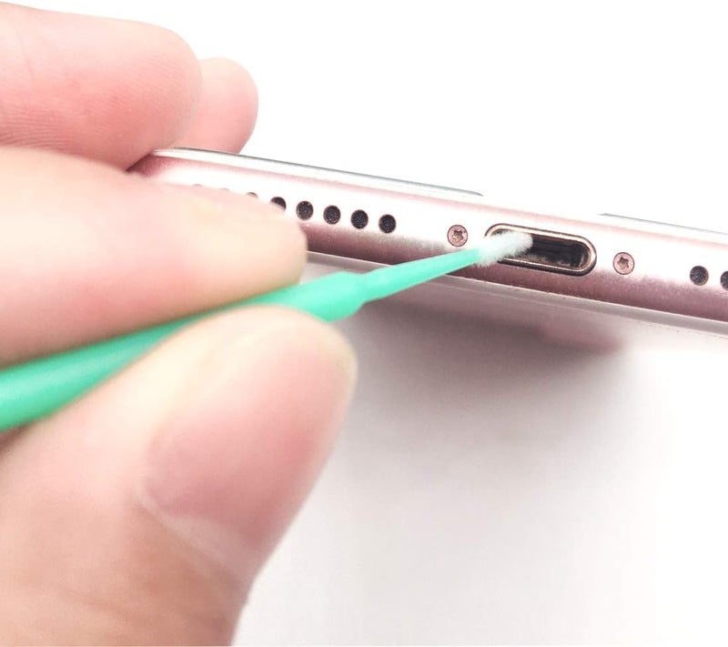 ACKLLR 100 Pack Phone Charge Port Cleaning Tool kit,Bendable Mini Soft Round Brushes Cleaner Compatible with iPhone 11 Pro Speaker Tablet Camera Laptop Computer Smartphone, Blue - Image 5