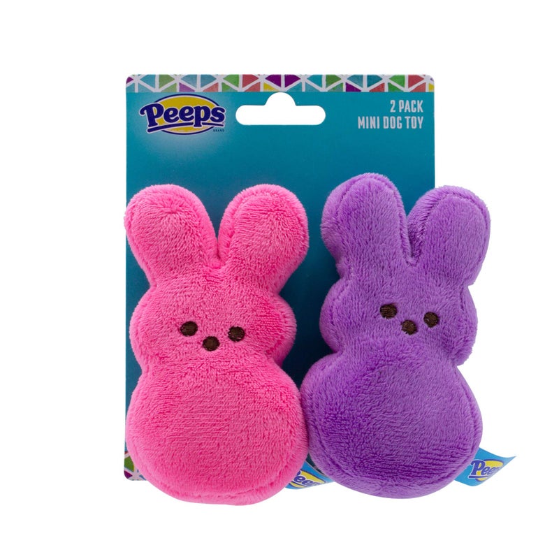 Peeps for Pets Plush Bunny Toys for Dogs PinkPurple Mini2 Pack Fun Way to Keep Your Pet Entertained for Hours Soft Cute Cuddly and Squeaky Dog Toys for Easter or Everyday Use - Image 2