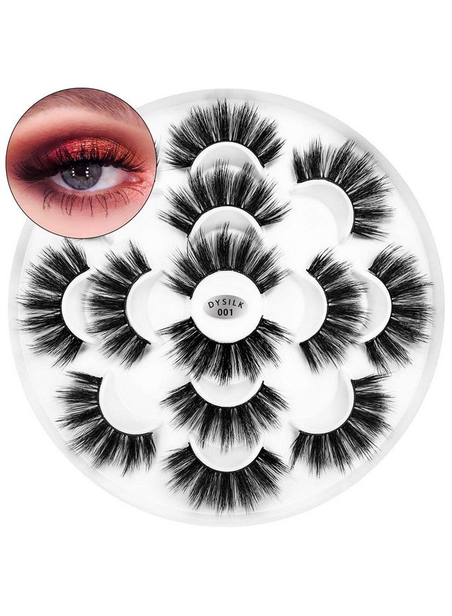 DYSILK Eyelashes False Lashes - Mink Lashes Fluffy 7 Pairs Lashes Natural Look 6D Fake Eyelashes Cat Eye Lashes Wispy Eyelashes Fluffy Lashes Reusable Lashes Pack Pestañas Postizas Naturales |001 - Image 1