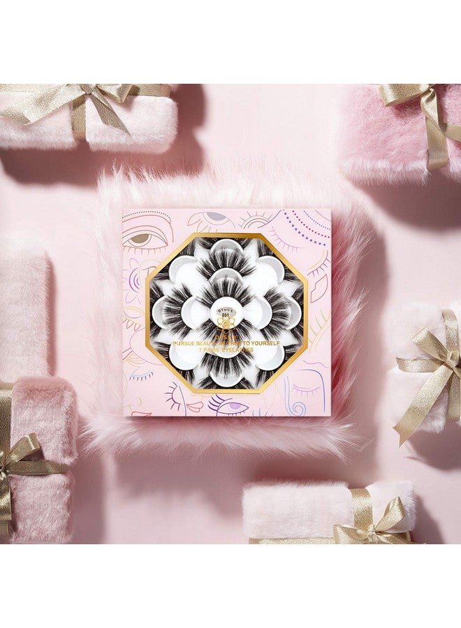 DYSILK Eyelashes False Lashes - Mink Lashes Fluffy 7 Pairs Lashes Natural Look 6D Fake Eyelashes Cat Eye Lashes Wispy Eyelashes Fluffy Lashes Reusable Lashes Pack Pestañas Postizas Naturales |001 - Image 4