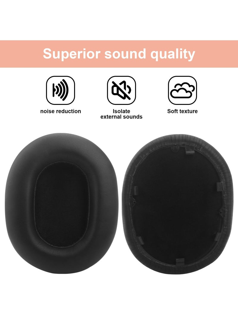 Protein Leather Replacement Earpads for Sony WH-1000XM5 Noise Canceling Headphones Ear Pads Cushions with Noise Isolation Memory Foam Added Thickness (Black)  - Image 2
