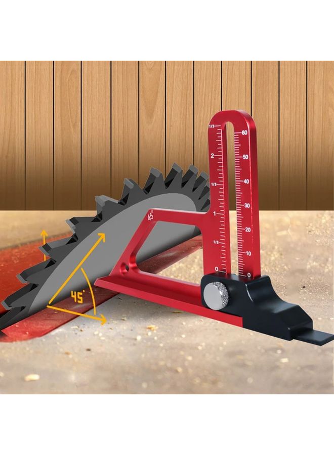 Red 2 In 1 Adjustable Depth Gauge 0 60mm Precision Woodworking Tool For Table Saw - Image 4