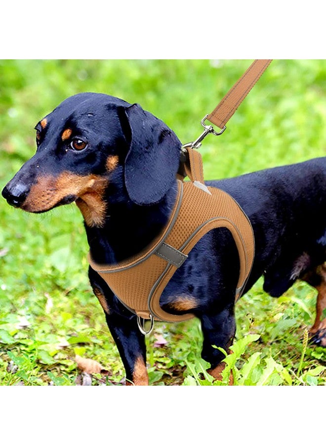 Joytale Small Dog Harness, Breathable Mesh Step-in Vest Harness, Reflective Soft Padded Harnesses for Small and Medium Dogs, Brown, M - Image 2
