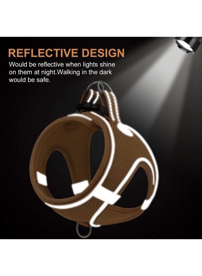 Joytale Small Dog Harness, Breathable Mesh Step-in Vest Harness, Reflective Soft Padded Harnesses for Small and Medium Dogs, Brown, M - Image 4