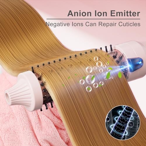K&K 1.25 Inch Tourmaline Ionic Hot Brush Hair Curler for Loose & Volume Curls, Long Hair Heated Styler, Dual Voltage - Image 2