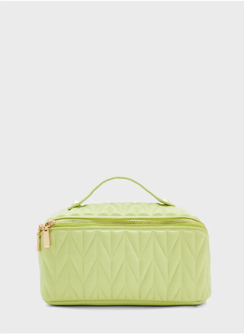 ELLA Top Handle Quilted Cosmetic Bag