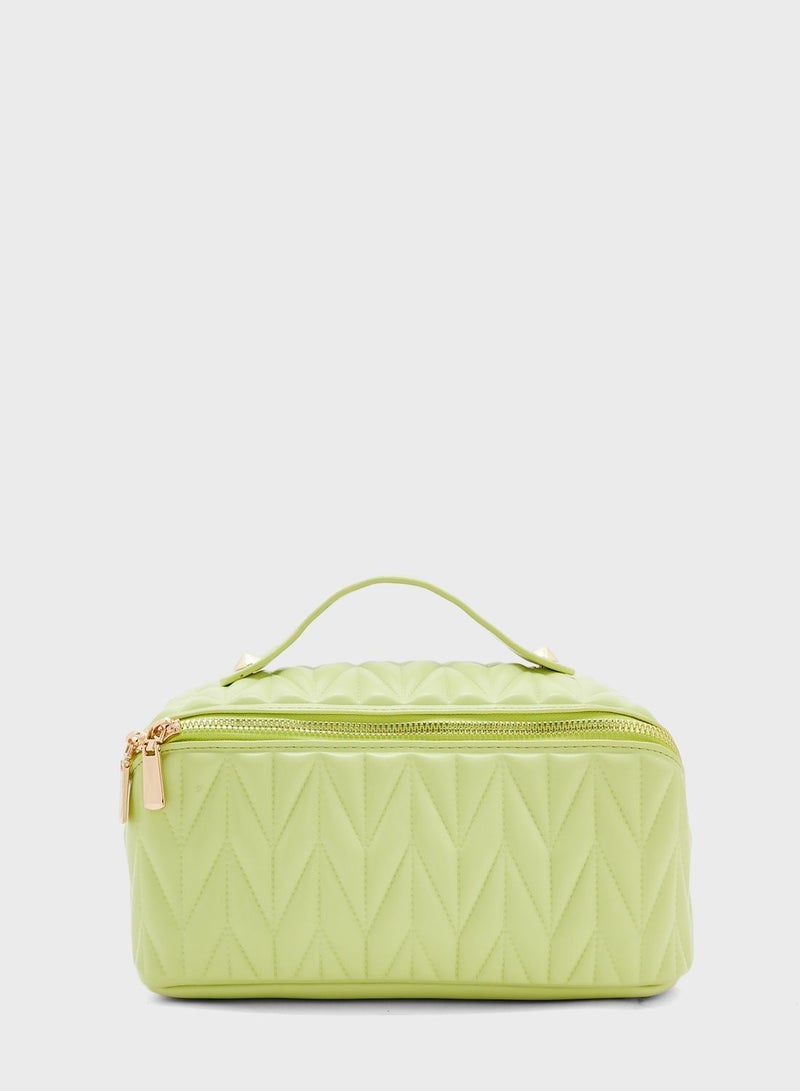 ELLA Top Handle Quilted Cosmetic Bag - Image 1