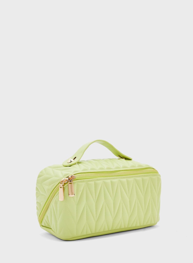 ELLA Top Handle Quilted Cosmetic Bag - Image 3