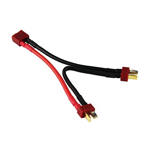 OliYin 2pcs T-Plug 2-Male to 1-Female Series Connector Adapter Double Voltage LiPo 14awg 3.93"(Pack of 2) - Image 3