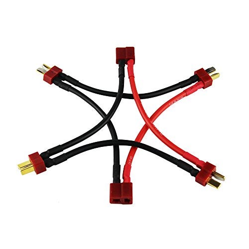 OliYin 2pcs T-Plug 2-Male to 1-Female Series Connector Adapter Double Voltage LiPo 14awg 3.93"(Pack of 2) - Image 2