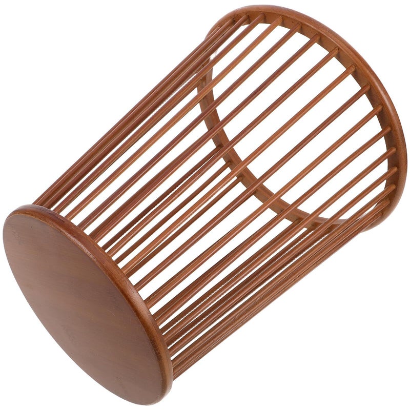 Home Toilet Trash Can Wastebasket For Bathroom Bedroom Decorative Household Waste Paper Bin Natural Material Compact Countertop Garbage Container - Image 2