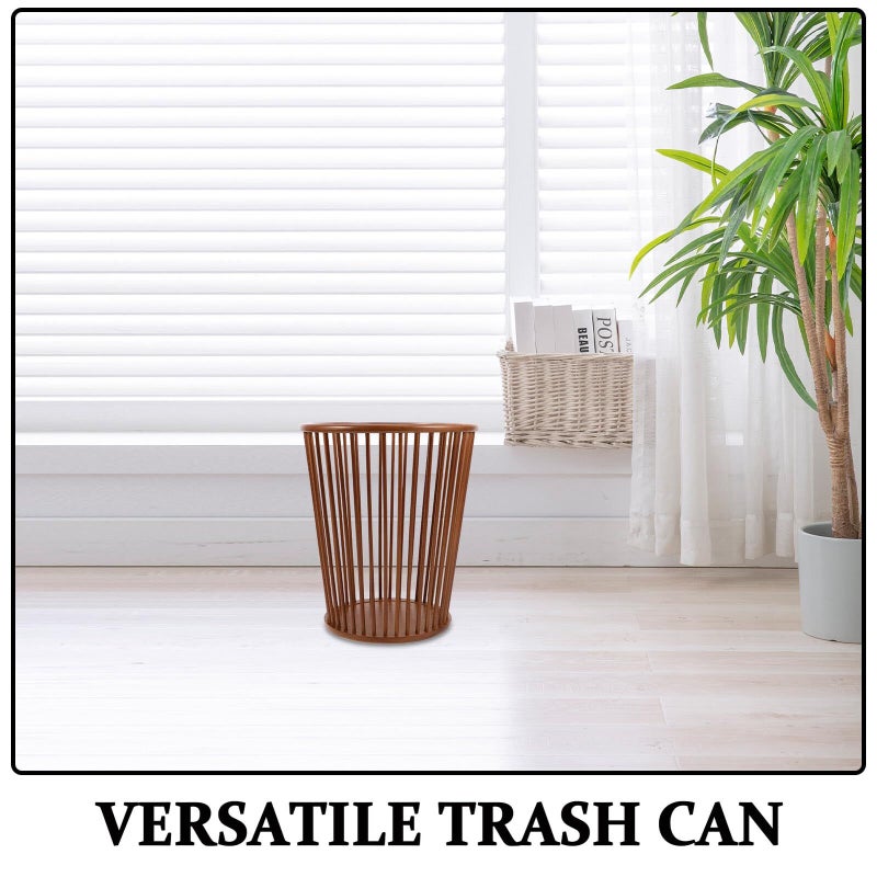Home Toilet Trash Can Wastebasket For Bathroom Bedroom Decorative Household Waste Paper Bin Natural Material Compact Countertop Garbage Container - Image 4