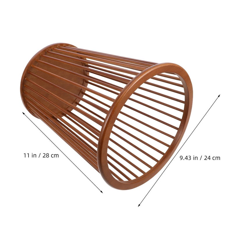 Home Toilet Trash Can Wastebasket For Bathroom Bedroom Decorative Household Waste Paper Bin Natural Material Compact Countertop Garbage Container - Image 3