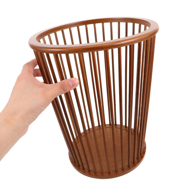 Home Toilet Trash Can Wastebasket For Bathroom Bedroom Decorative Household Waste Paper Bin Natural Material Compact Countertop Garbage Container - Image 5