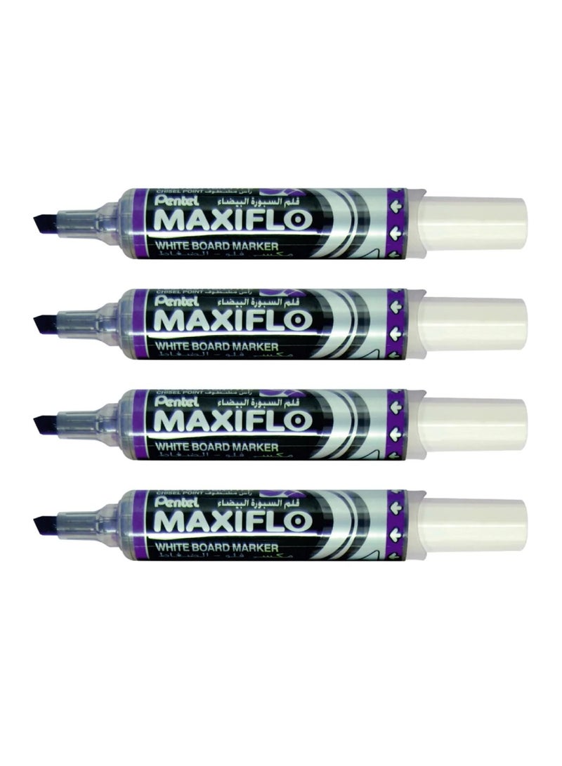 Pentel علامة سبورة بيضاء ماكسي فلو 4 قطع حبر بنفسجي - Image 1
