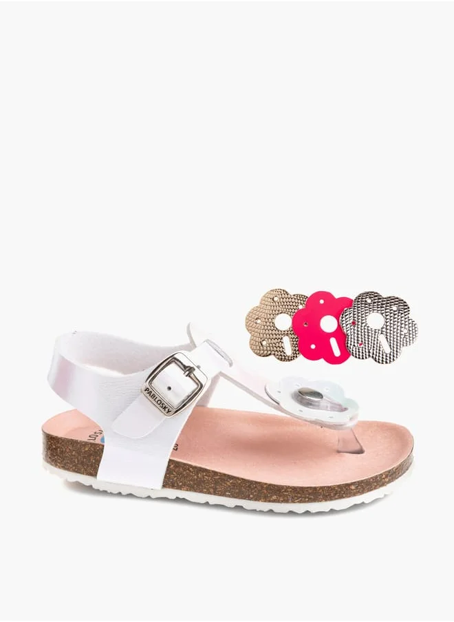 بابلوسكي Girls Strap Sandals With Buckle Strap Closure