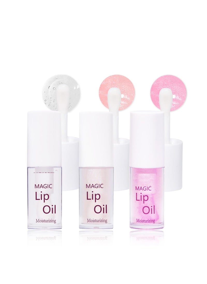 Aaiffey - 3 Color Magic Color Changing Lip Oil Moisturizing Lip Glow Oil Hydrating Lip Oil Plumping Glimmer Lip Gloss Tint Nourishing Nonsticky for Lip Care E243 - Image 1