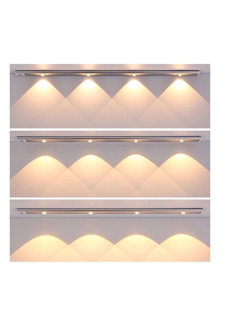 BLUE CORAL مصباح استشعار الحركة LED 80 سم مصباح استشعار ذكي لاسلكي USB LED رفيع للغاية لخزانة المطبخ وغرفة النوم وخزانة الملابس والإضاءة الداخلية ضوء ليلي أسود  - Image 3