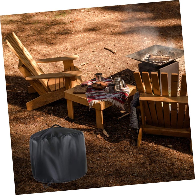 Abaodam Round Fire Pit Cover Outdoor Patio Fireplace Protector Easy-Clean Heavy Duty Fire Pit Dust and Weather Resistant Cover for Park Use - Image 3