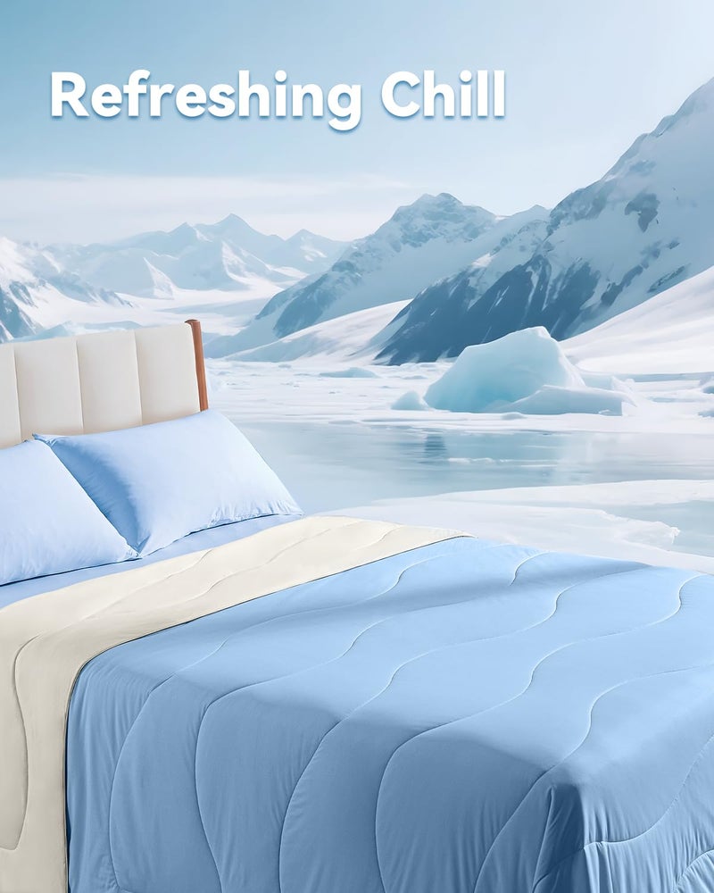Bedtter Cooling Comforter King Size â€“ Lightweight Cooling Blanket for Hot Sleepers, Double-Sided Breathable Summer Comforter, 106â€ x 90â€, Blue - Image 2