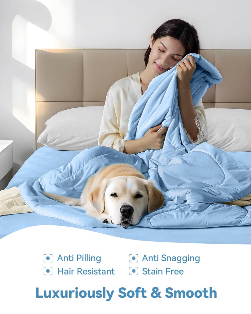 Bedtter Cooling Comforter King Size â€“ Lightweight Cooling Blanket for Hot Sleepers, Double-Sided Breathable Summer Comforter, 106â€ x 90â€, Blue - Image 5