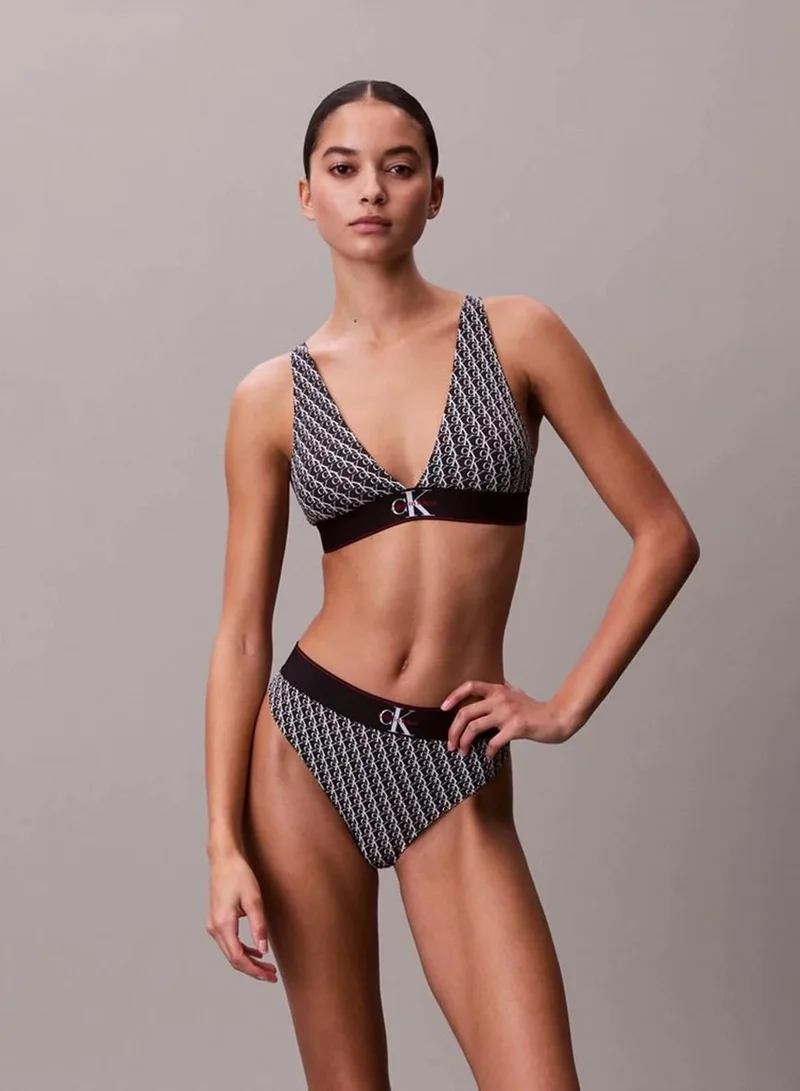 Triangle Bralette - Graphic Monogram Microfibre Stretch