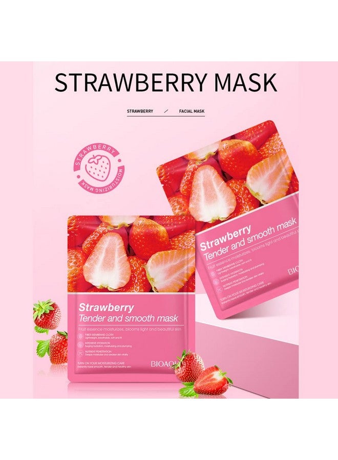 بيو أكوا مستخلص زهرة الفاكهة فيتامين C قناع الوجه جوهر النبات ترطيب غشاء الألياف القماش ترطيب عميق الوجه العناية بالبشرة 25 جرام × 8 قطعة - Image 3