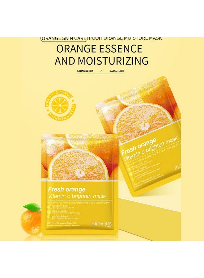 بيو أكوا مستخلص زهرة الفاكهة فيتامين C قناع الوجه جوهر النبات ترطيب غشاء الألياف القماش ترطيب عميق الوجه العناية بالبشرة 25 جرام × 8 قطعة - Image 4