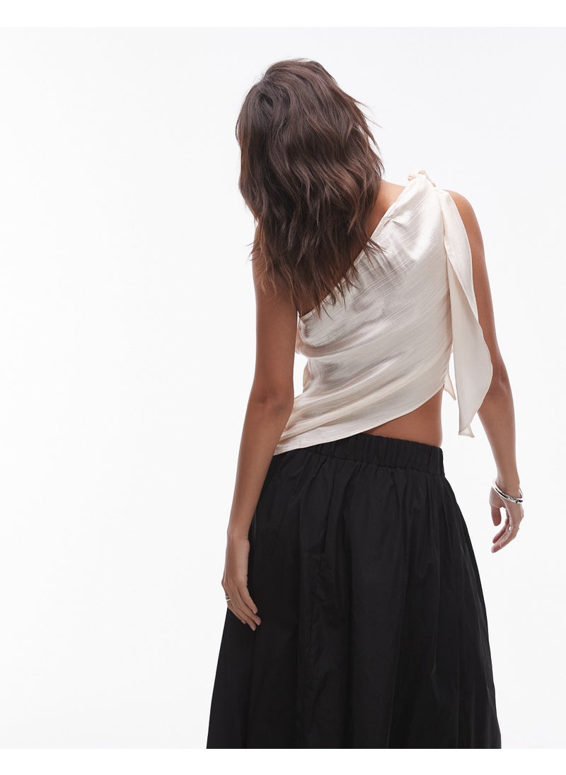 TOPSHOP Knot One Shoulder Top  - Image 2