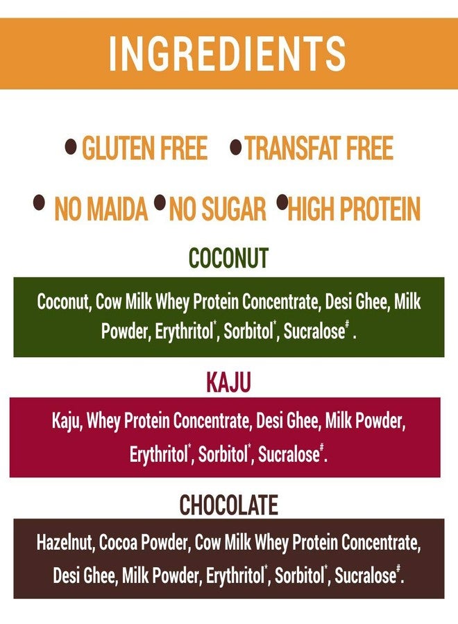 نوترو أكتيف كيتو بارفي كومبو (كاجو، جوز الهند) حلويات خالية من السكر 200 جم لكل واحدة - Image 3