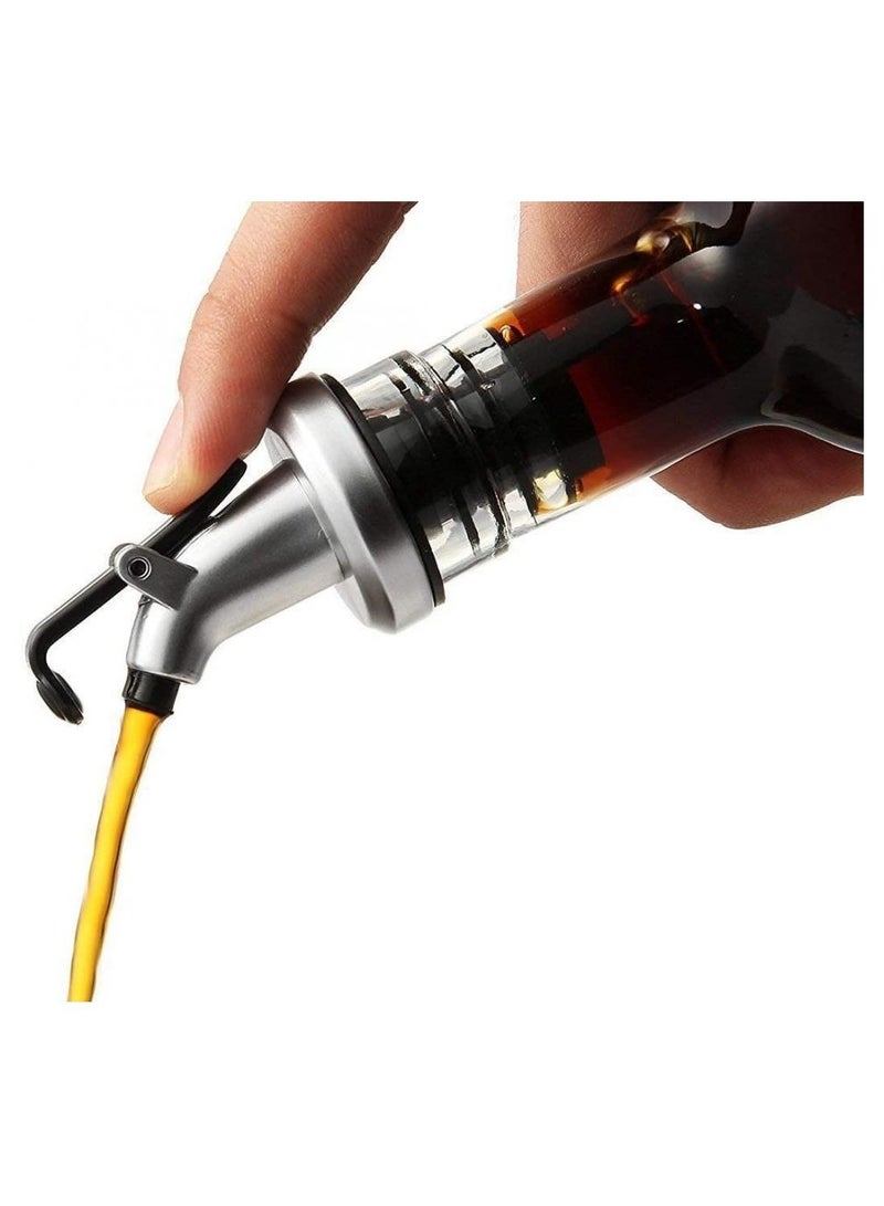 اليسا مجموعة موزع زيت وخل زجاجية فاخرة - زجاجتان مانعتان للتنقيط، سعة 250 مل، مجموعة إبريق محكم الإغلاق للمطبخ وغرفة الطعام - Image 5