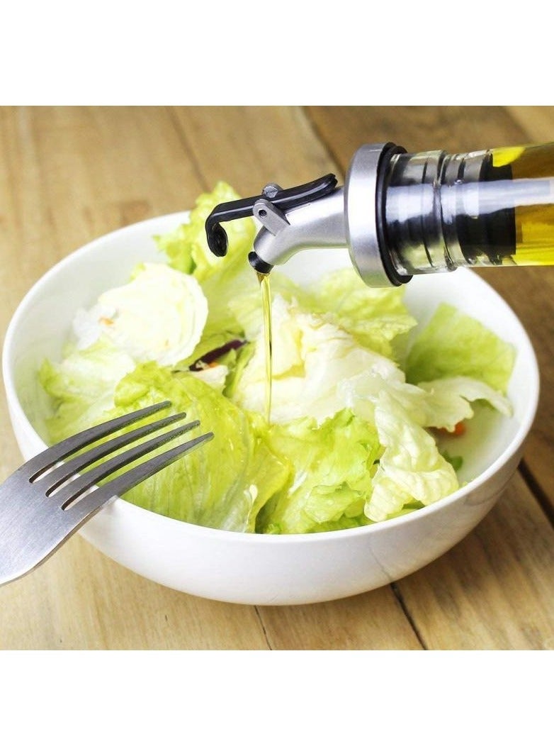 اليسا مجموعة موزع زيت وخل زجاجية فاخرة - زجاجتان مانعتان للتنقيط، سعة 250 مل، مجموعة إبريق محكم الإغلاق للمطبخ وغرفة الطعام - Image 3