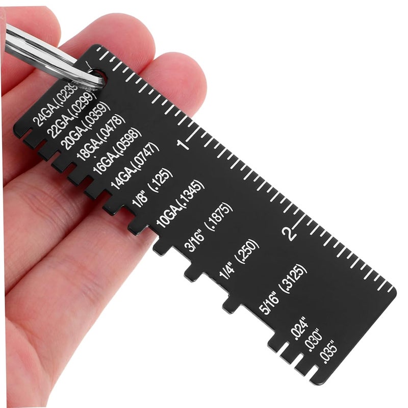 Black Stainless Steel Weld Fillet Gauge Inspection Ruler Standard Thickness Measurement Tool - Image 4