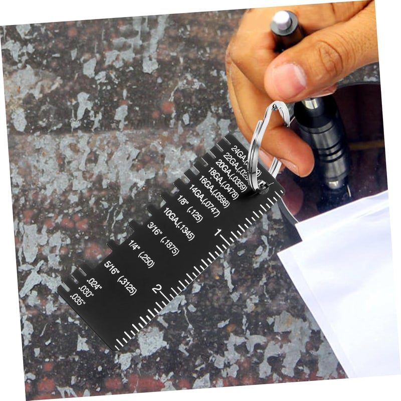 Black Stainless Steel Weld Fillet Gauge Inspection Ruler Standard Thickness Measurement Tool - Image 5