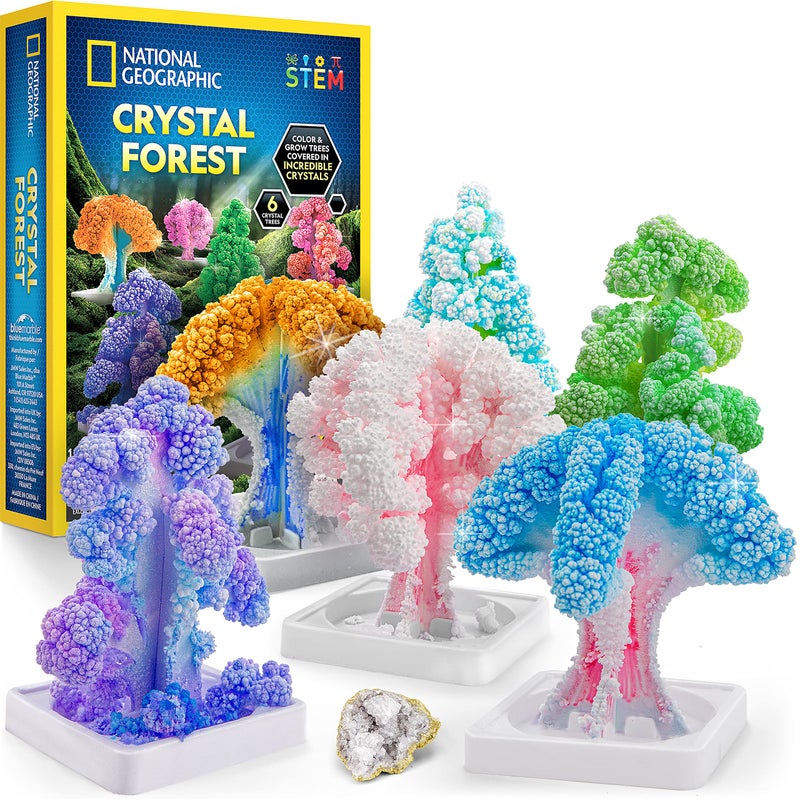 Blue Marble National Geographic Craft Kits for Kids - Crystal Growing Kit, Grow 6 Crystal Trees in Just 6 Hours, Educational Craft Kit with Art Supplies, Geode Specimen, STEM Arts & Crafts Kit (Amazon Exclusive) - Image 1