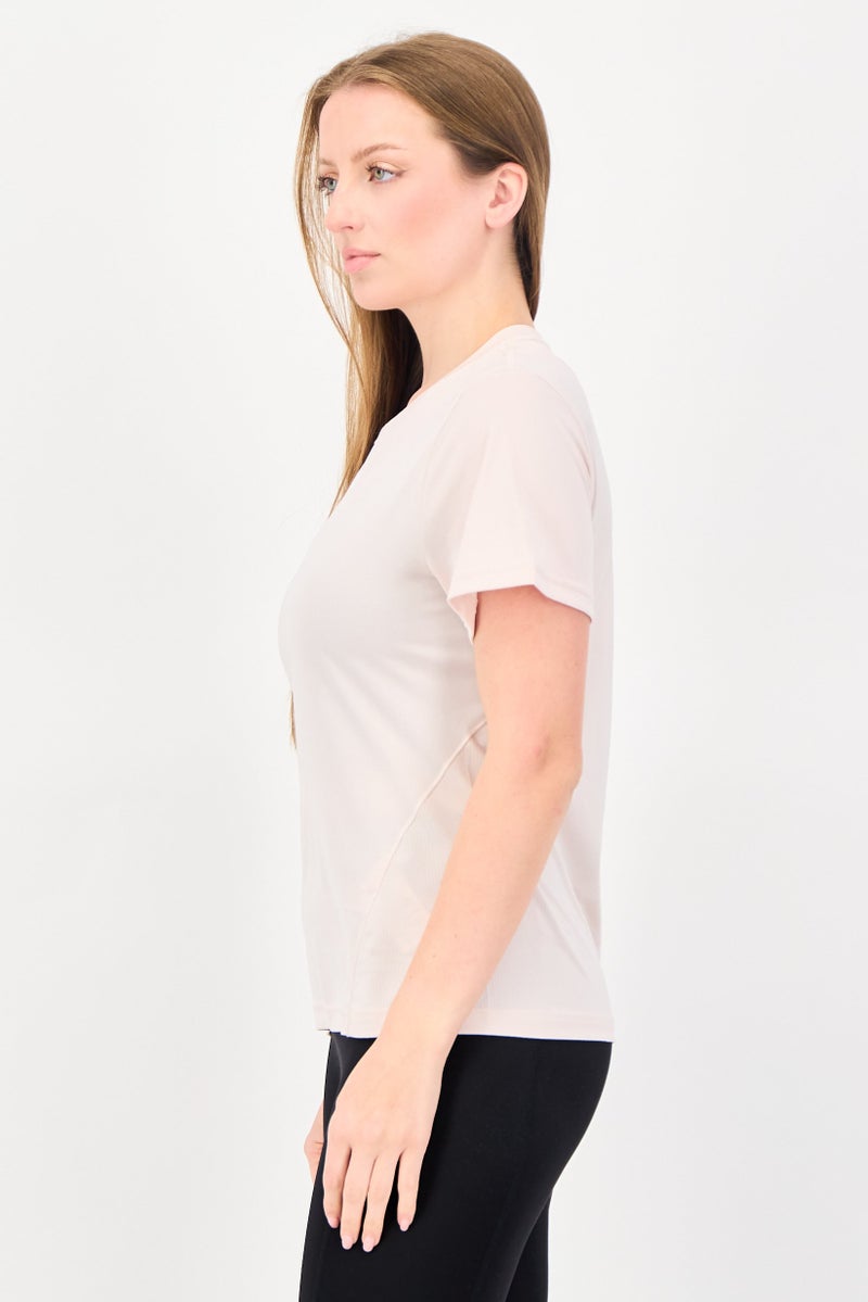 Adidas تي شيرت تدريب قصير الأكمام للنساء، وردي فاتح - Image 2