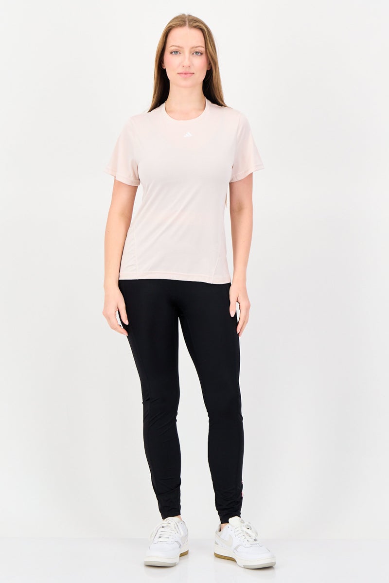 Adidas تي شيرت تدريب قصير الأكمام للنساء، وردي فاتح - Image 4