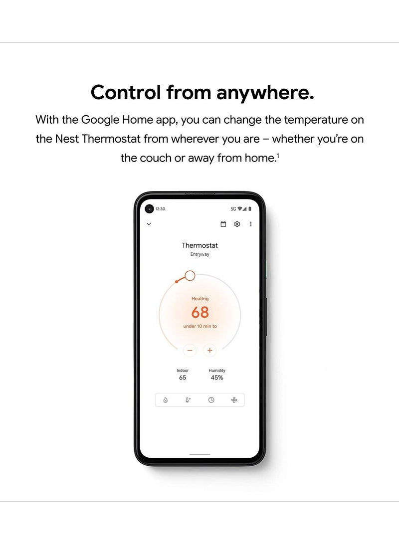 Google Nest Smart Programmable Wi-Fi Thermostat - Sand - GA02082-US - Image 3