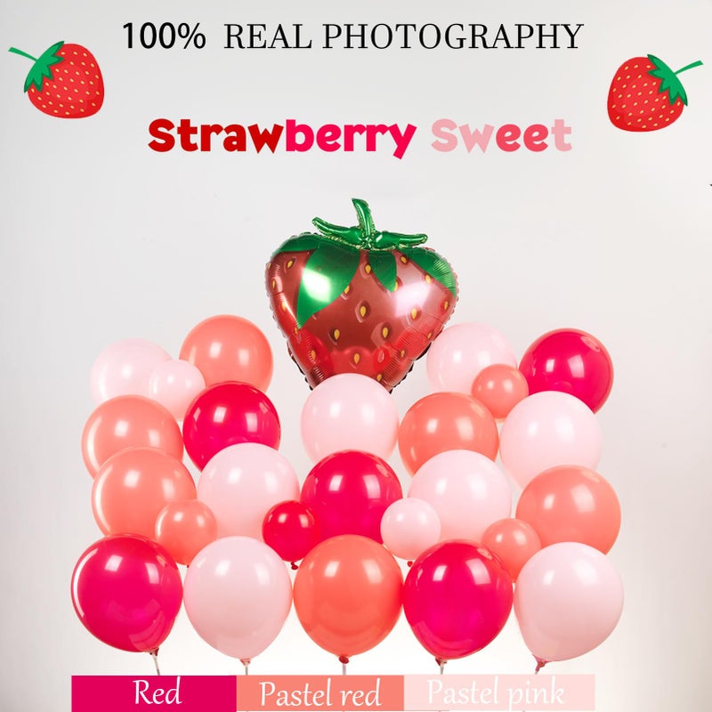 Yeewaka Strawberry balloon garland arch kit 130pcs Red Pink with Strawberry and Daisy mylar balloon for girl baby shower berryfirst 1st birthday Two sweet groovy theme Birthday decorations - Image 3