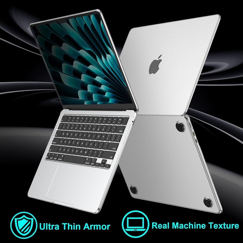 Case Compatible for MacBook Air 13.6 inch M5 M4 M3 M2 2026 2025-2022,A3449 A3240 A3113 A2681,[Ultra-Thin Invisible Translucent],M2 M3 M4 Air 13 Protective Hard Shell Cover-Matte Clear - Image 4