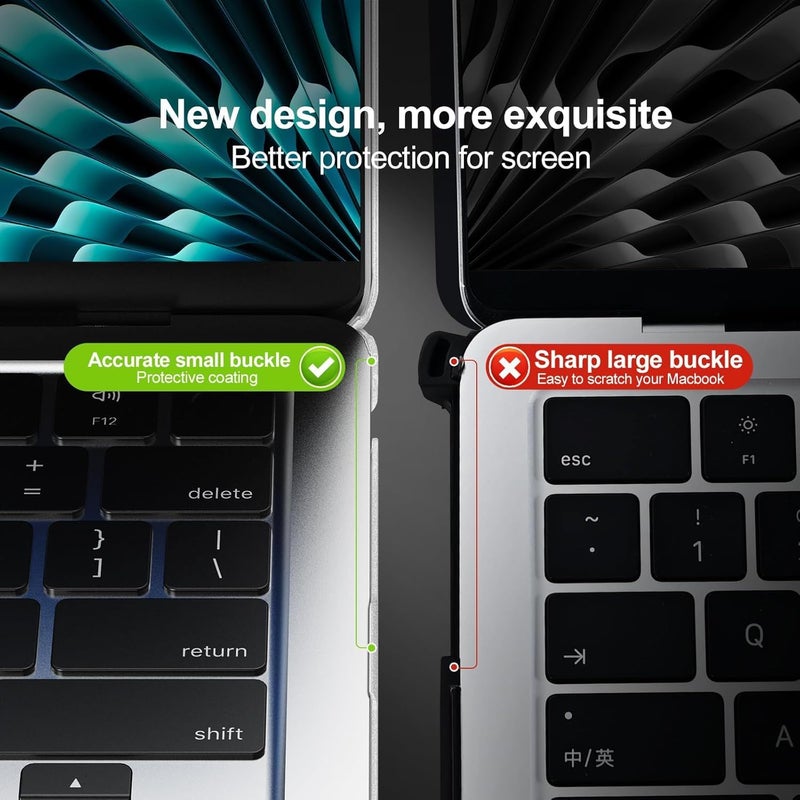 Case Compatible for MacBook Air 13.6 inch M5 M4 M3 M2 2026 2025-2022,A3449 A3240 A3113 A2681,[Ultra-Thin Invisible Translucent],M2 M3 M4 Air 13 Protective Hard Shell Cover-Matte Clear - Image 5