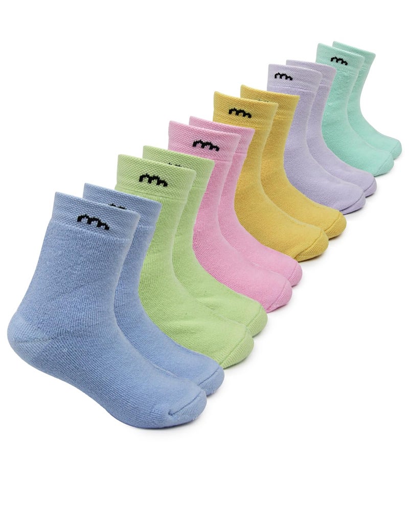 Neska Moda Boys & Girls Pack Of 6 Pair Cotton Ankle Length Socks For 5 To 8 Years (Green,Purple,Pink,Yellow,Blue)-Sk1189 - Image 2