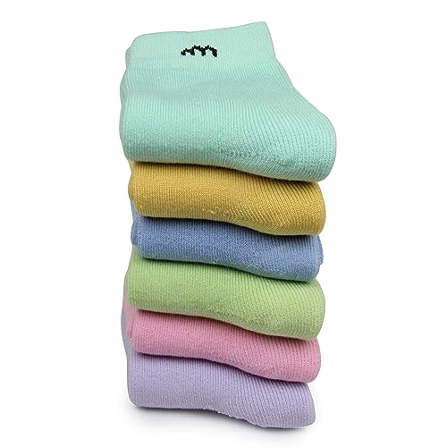 Neska Moda Boys & Girls Pack Of 6 Pair Cotton Ankle Length Socks For 5 To 8 Years (Green,Purple,Pink,Yellow,Blue)-Sk1189 - Image 4