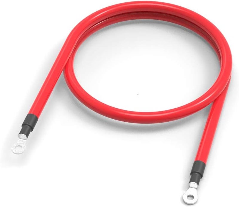 SHIERLENG كابلات بطارية 6 AWG 12" 6 قياس حمراء + سوداء مجموعة أسلاك محول طاقة نحاسية نقية للطاقة الشمسية، RV، سيارة، قارب، سيارات، بحرية، دراجة نارية مع لقم 3/8" (1 قدم) - Image 4