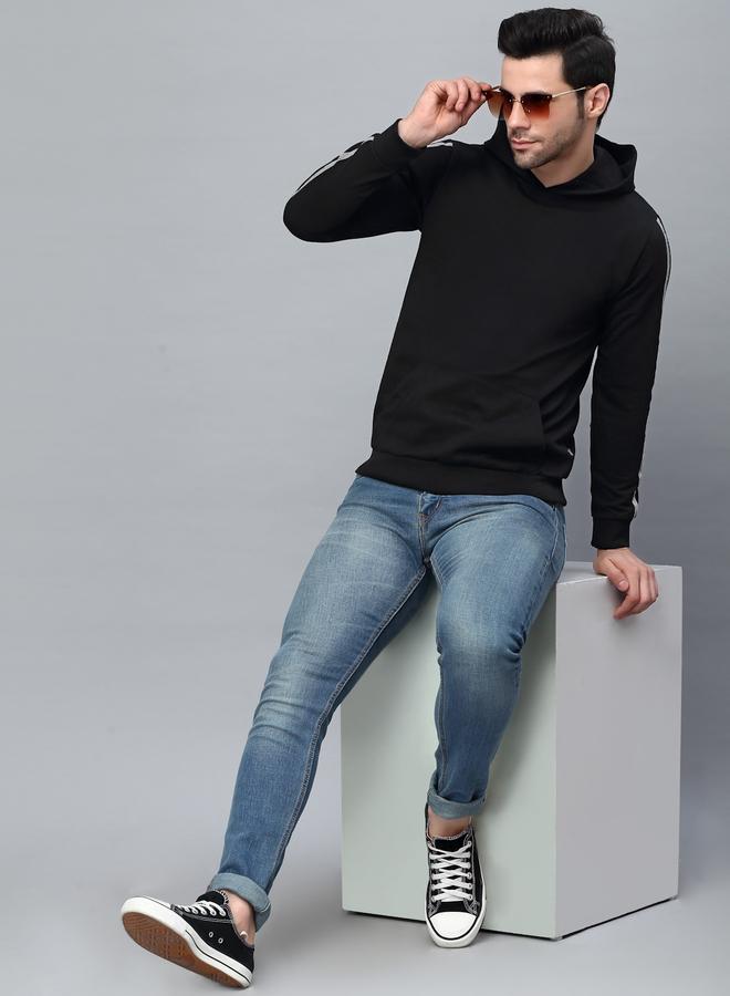 RIGO هودي فليس اسود مزين - Image 3