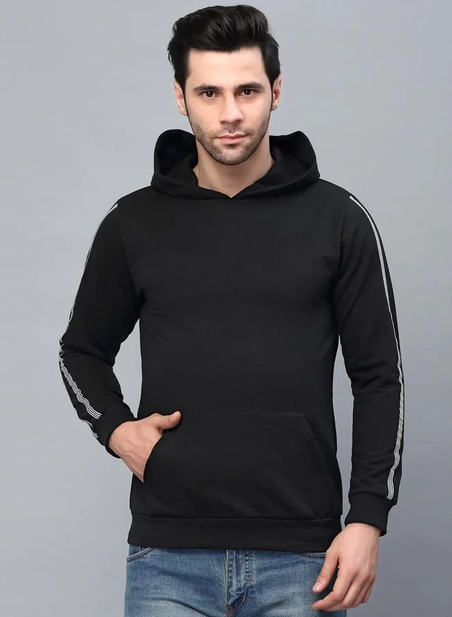 Take Two Men Black Fleece Hoodie with Tape Patch By Rigo