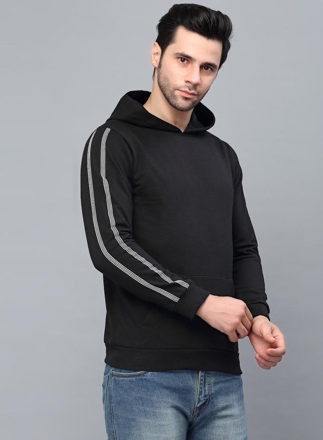 RIGO هودي فليس اسود مزين - Image 5